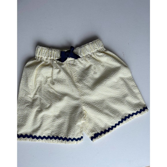 Kids Handmade Yellow Striped and Navy Blue Shorts - photos for sizing - Picture 2 of 9